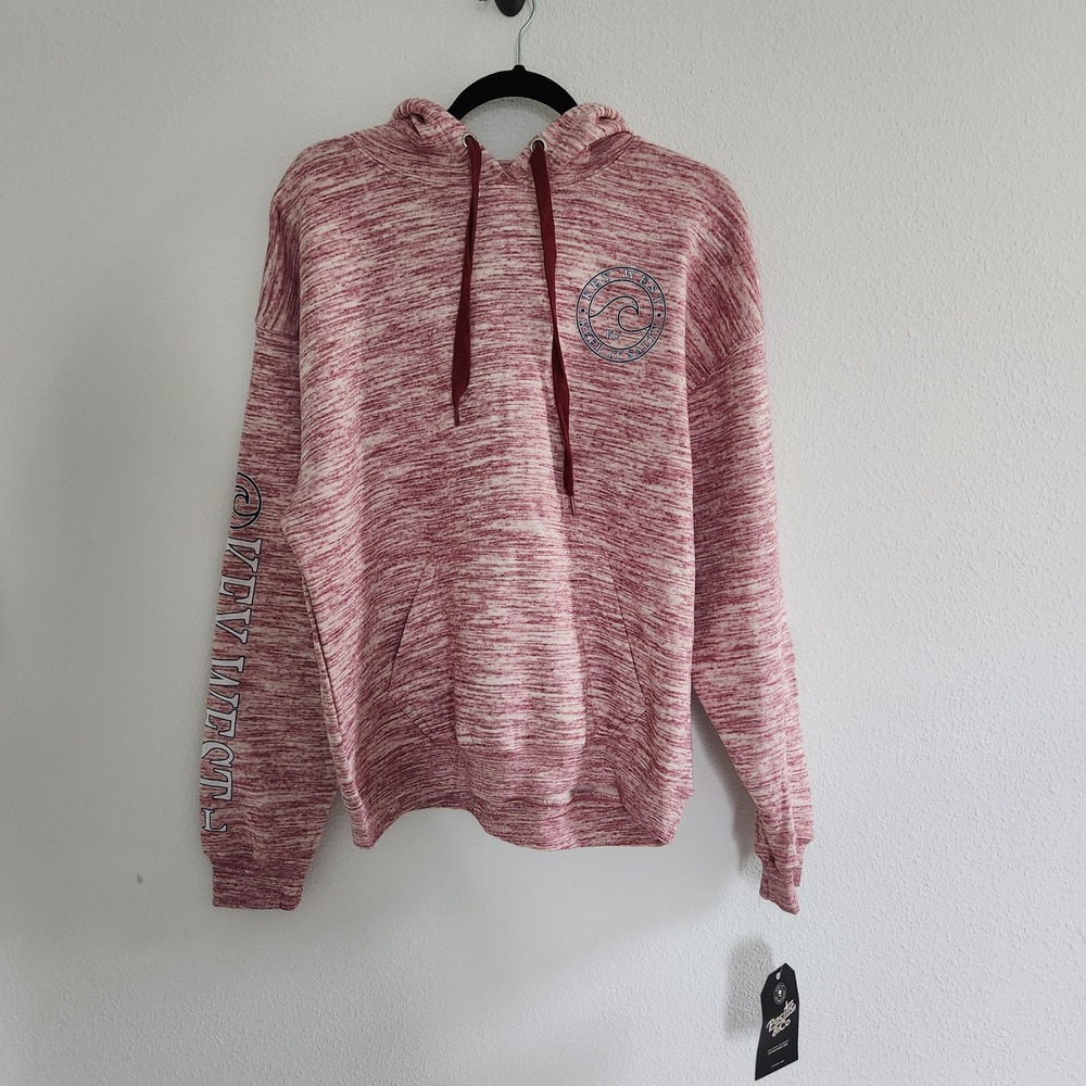 Pacific & Co Mens Key West Hoodie Melange Burgundy Sweatshirt Medium NWT‎